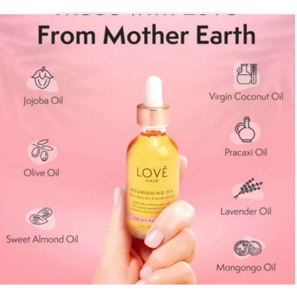 LOVE Hair Nourishing Oil 2 fl oz Organic Cruelty Free All Natural Vegan Oil - Picture 3 of 10